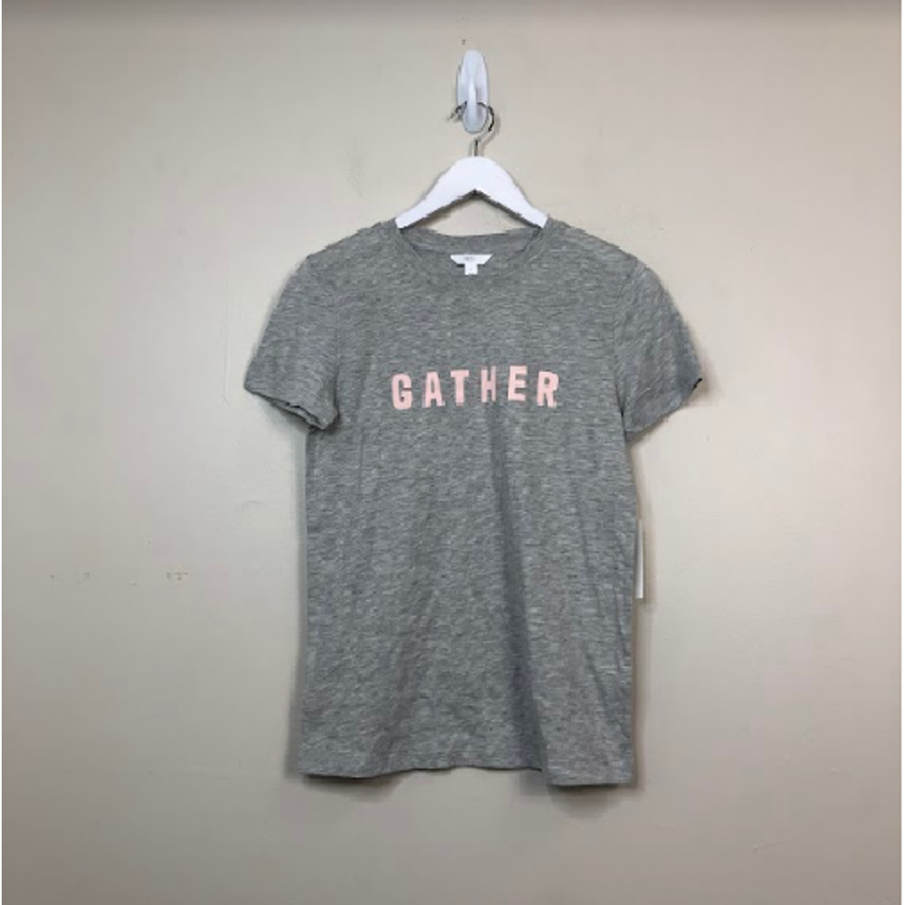 1901 NORDSTROM Graphic Print Short Sleeve Crew Neck T-Shirt GATHER Gray S, NWT - Picture 2 of 3
